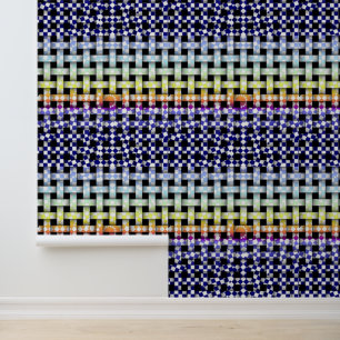 Peel Stick Geel Sinaasappel Paarse Blauw Geweven Behang