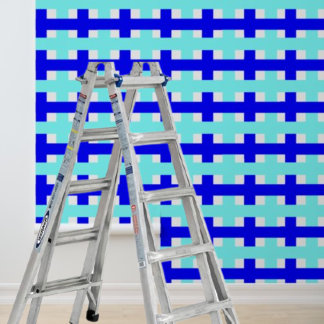 Peel Stick geometrisch blauw wit controlepatroon Behang