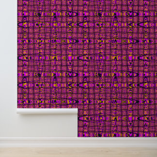 Peel Stick Roze Paarse Sinaasappel Geweven Patroon Behang