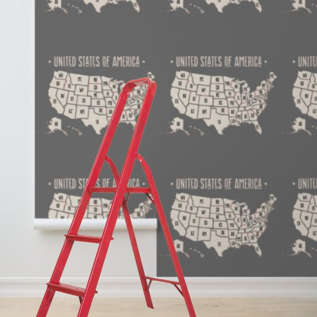 Peel Stick Verenigde Staten van Amerika Kaart Behang (Peel Stick United States of America Map Wallpaper)
