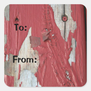 Peeling Paint Gift Label Sticker