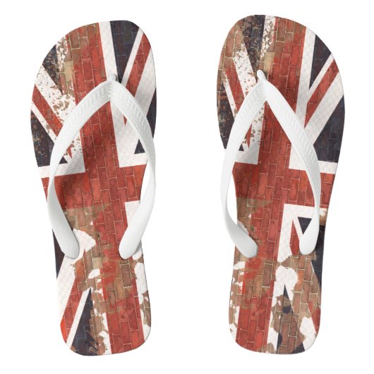 Peeling Paint Graffiti UK Union Jack Teenslippers (Voetbed)