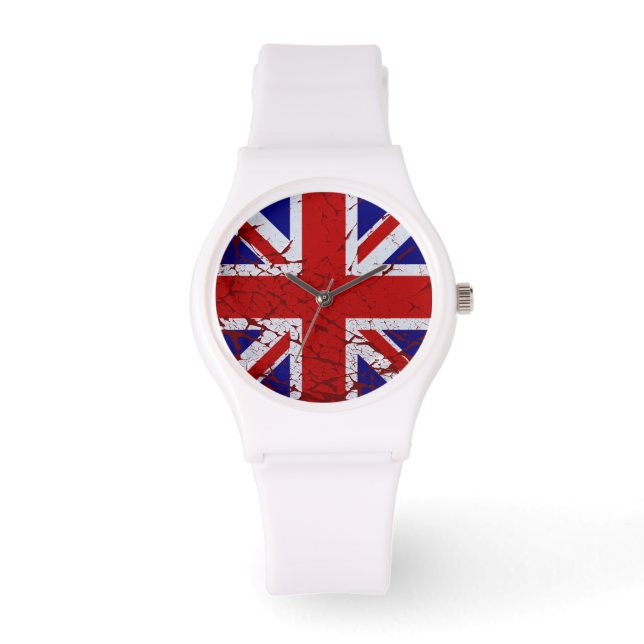  Peeling Paint Union Jack Flag Horloge (Voorkant)
