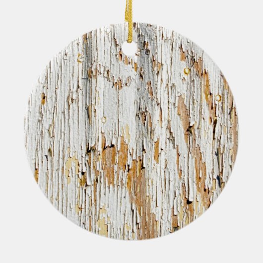 Peeling White Paint Abstract Keramisch Ornament (Achterkant)