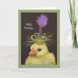 Peep avec carte d'anniversaire de liatris