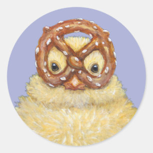 Peep- en pretzelsticker ronde sticker