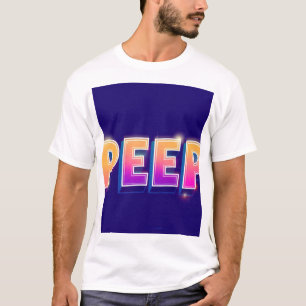 PEEP Neon Gradient T-Shirt Retro 80s Synthwave T