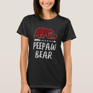 Peepaw Beer Kerst Pyjama Rood Geruit Buffalo Fam T-shirt