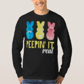 Peepin It Echt Shirt Happy Easter Bunny Egg Hunt (Voorkant)