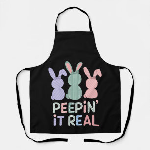 Peepin' It Real Bunny Rabbits Easter Bunnies Schort