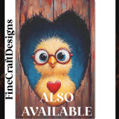 Peeping Chick in bril en rode hart BX9 decoupage Tissuepapier