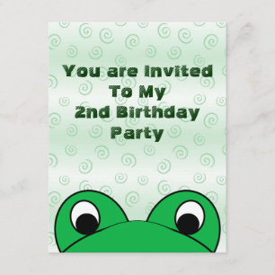 Peeping Frog Birthday Party Invitation Kaart