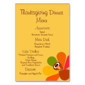 Peeping Turkey Thanksgiving Menu Place Cartes (Dos)