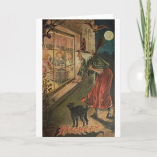 Peeping Witch Halloween Kaart