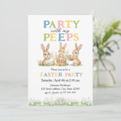 Peeps Easter Invitation Custom Kids Easter Party Kaart (Staand voorkant)