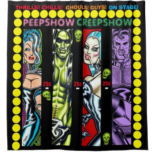 Peepshow Creepshow Douchegordijn (Voorkant)