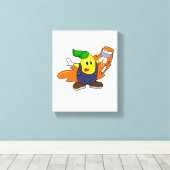 Peer als Schilder met de borstel van de Verf Canvas Afdruk (Insitu (Houten vloer))