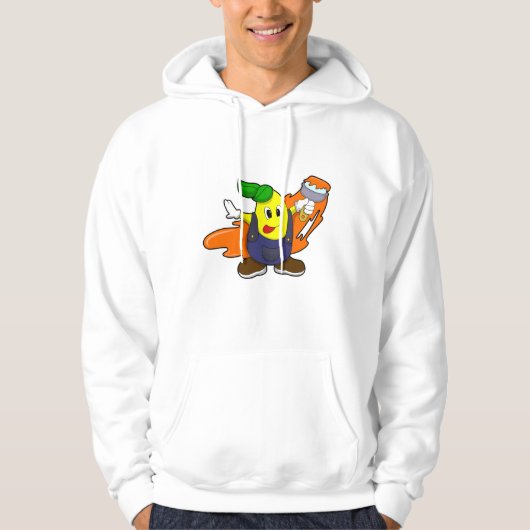 Peer als Schilder met de borstel van de Verf Hoodie (Voorkant)