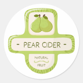 Peer cider fleslabel ronde sticker