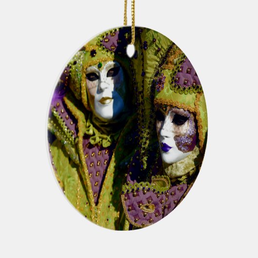 Peer en Antiek Fuchsia Carnival Costumes Keramisch Ornament (Rechts)