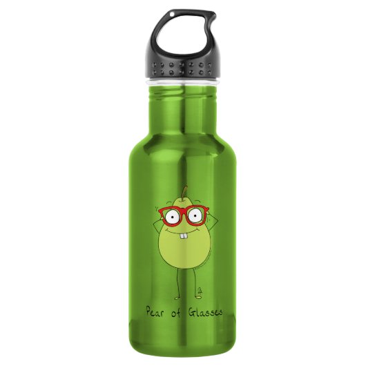 Peer glaasjes Cute & Funny Water Bottle Waterfles (Voorkant)