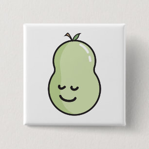 Peer met een glimlach vierkante button 5,1 cm