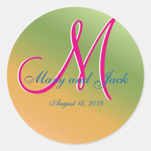 Peer Monogram Klassiek Ronde Sticker