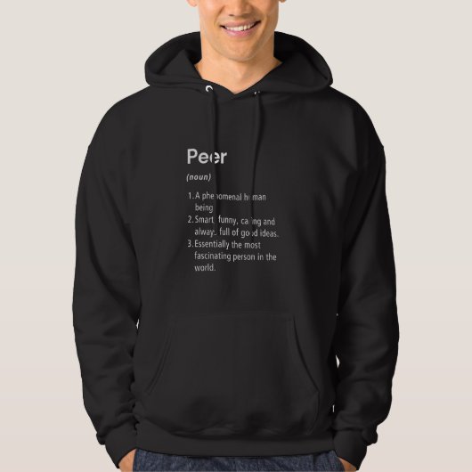 Peer Name Definition Funny Dictionary Hoodie (Voorkant)