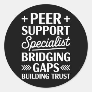 Peercoach vertrouwen opbouwen, peer support specia ronde sticker
