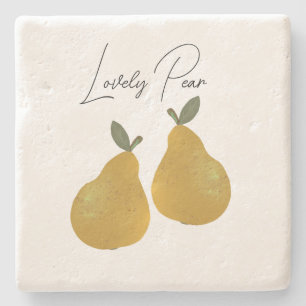 Peerfruit Illustratie Stenen Onderzetter