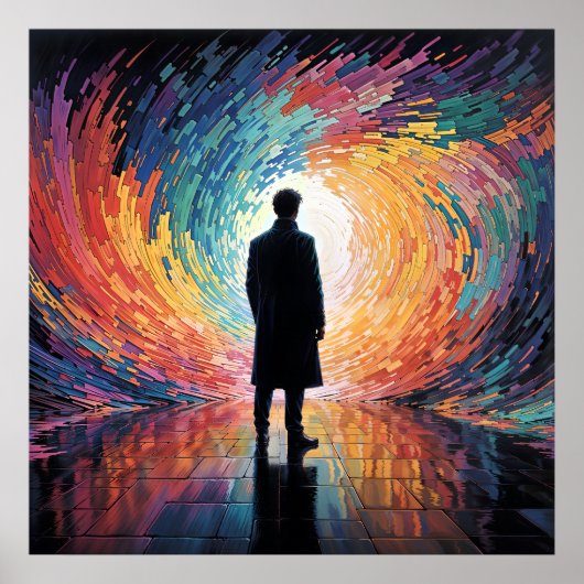 Peering into the Void - Lone Dark Silhouette Style Poster (Voorkant)