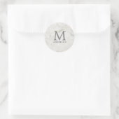 peermarmer masculine, dubbel monogram ronde sticker (Tas)
