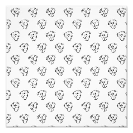 peertje tekenen simpele hondenliefhebbers zwart wi foto afdruk (Voorkant)