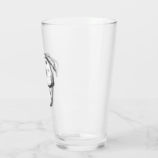 peertje tekenen simpele hondenliefhebbers zwart wi glas (Links)