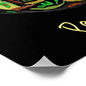 Peervruchtenslogan pop art waterverf poster (Hoek)