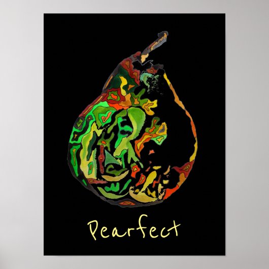 Peervruchtenslogan pop art waterverf poster (Voorkant)