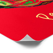 Peervruchtenslogan pop art waterverf poster (Hoek)