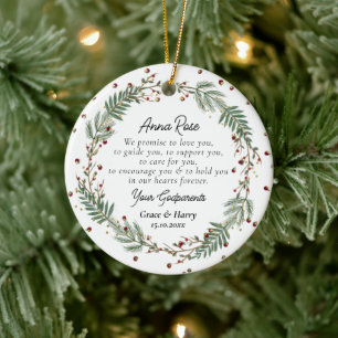Peetouders Beloven aan Godchild doopsel Keramisch Ornament