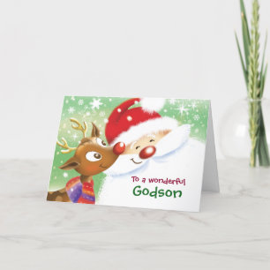Peetzoon, Kerstmis, Leuke Rendier & Kerstman Kaart