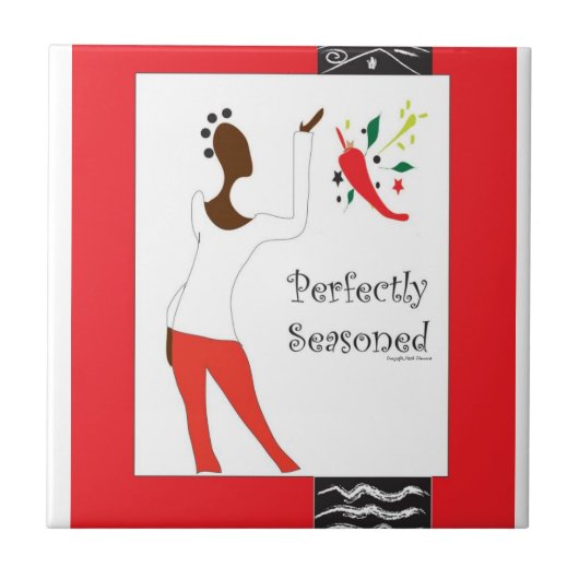 "Pefrectly Seasoned Kitchen Tile" Tegeltje (Voorkant)
