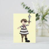 Peg-poot Pirate Briefkaart (Staand voorkant)