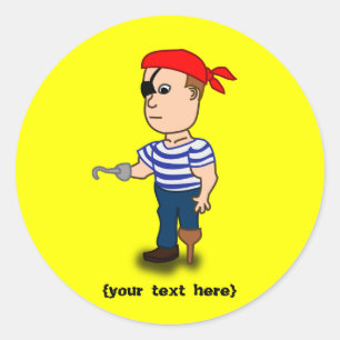 Peg-poot Pirate Ronde Sticker
