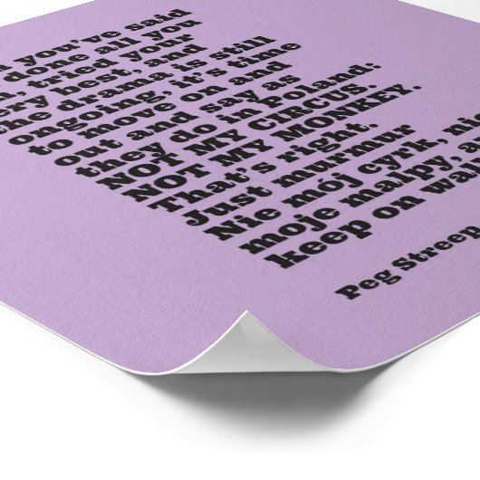 Peg Streep's "Not My Circus" Canvas print (Hoek)