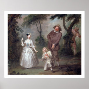 Peg Woffington als rosalind met Celia en Touchsto Poster