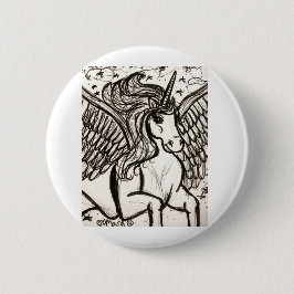  Pegacorn in vlucht Ronde Button 5,7 Cm
