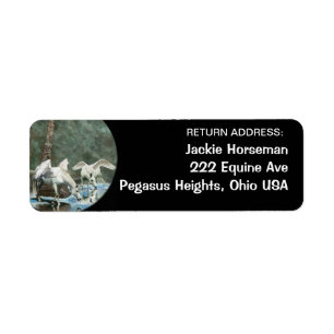PEGASI HORSE Fantasy Retour Adreslabels Etiket