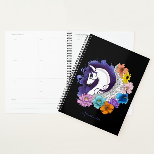 Pegasus Black Floral Planner (Display)