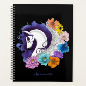 Pegasus Black Floral Planner (Voorkant)