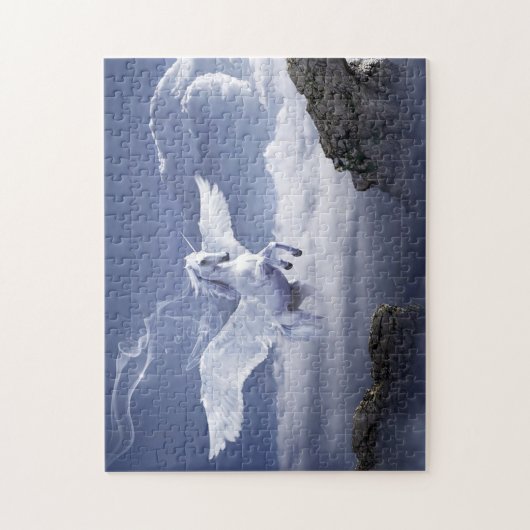 Pegasus Blanc Unicorne Puzzle (Vertical)