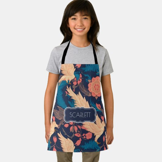 Pegasus Bloemen Kleurrijk Gepersonaliseerd Patroon Schort (Insitu)